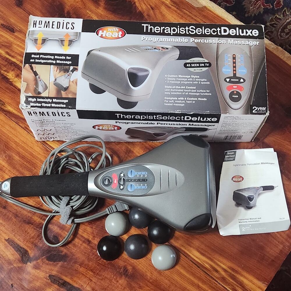 Homedics Massager Heat Therapist Deluxe Programmable Percussion PA-200H WORKS